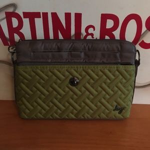 LUG -  Pirouette Convertible Crossbody Bag in Grass Green and Walnut Brown - NWT